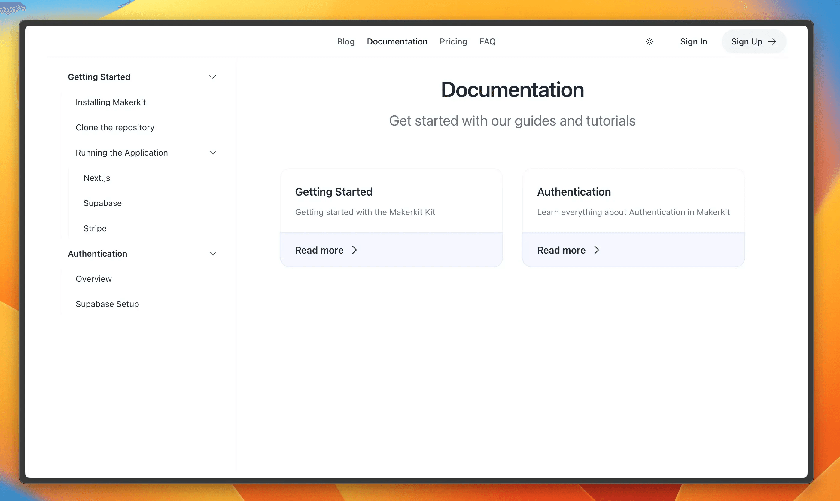 Documentation Index Page